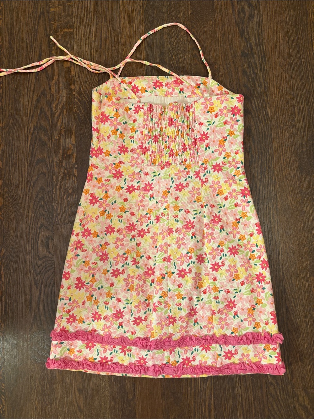 Vintage Lilly Pulitzer Pink, Yellow and Green Floral Dress - Picture 2 of 5